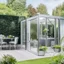 Placeholder: A picture of a modern garden room with silver party decoration