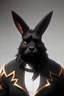 Placeholder: Thick black rabbit. Photograph.