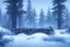 Placeholder: Forest ice palms twigs winter, bridge birds, house, bear, deer, unreal engine