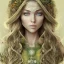 Placeholder: sunflower goddess green eyes long hair blond