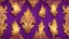 Placeholder: Hyper Realistic Glowing-Golden-Vintage-Patterns on Purple-background with fire-embers on it