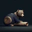 Placeholder: combine textured log with shape of a bear, graphic style minimalistic clean