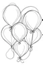 Placeholder: outline art for Balloons coloring pages with sitch, white background, Sketch style, full body, only use outline, dementia patients style, clean line art, white background, no shadows and clear and well outlined.