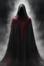 Placeholder: book cover of a cloaked figure facing away from the viewer. looking to the side. holding left arm up looking at it. arm is dripping with blood and transitioning to an ethereal form.