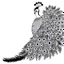 Placeholder: white, A peacock decoration, line art, white background, outline, with images neatly contained within the background, just black and white color, full body, no color. Looking front , front view, 8k