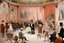 Placeholder: A pale pink magical circus with orchestra instruments painted by Edgar Degas