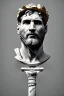 Placeholder: Ultra Realistic image, Roman sculpture, white marble material, Lionel Messi, gold Laurel wreath, chisel style, waist up portrait, epic, celestial, cinematic lighting, God light, god rays, 4k resolution, smooth details, ornate details, soft lighting, unreal engine 5, marble background.