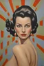 Placeholder: Oil painting, Elias Salaverria, woman 50s, r/eyes, modern hairstyle mikado, fool body,