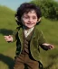 Placeholder: Frodo baggins toddler, full body, dramatic lighting, hyper realistic