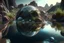 Placeholder: exoplanet, water reflection, rocks, vegetation, photography, hyperrealism, hd.