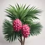 Placeholder: A bush of palm leaves with dragon fruit on a light background to remove