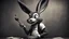 Placeholder: photorealistic deppressed dark melancholic sad Bugs bunny deppressed doing music rock and roll dark heavy metal on a scene alcoholic, ciggaretes ciggaretes ciggaretes