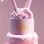 Placeholder: pastel pink kawaii cake, intricate details, high quality, professional