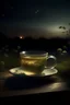 Placeholder: "Visualize a serene night scene with a cup of herbal tea amidst a starlit sky, emanating a soothing aura suggestive of overnight weight loss."