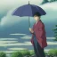 Placeholder: A man in old Japanese clothes is standing in nature while it is raining no umbrella. It is winter. high quality , high details , cinematic effect unreal engine, dream style , magic style ,