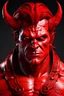 Placeholder: portrait of a handsome red Oni, chest up portrait