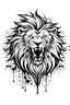 Placeholder: roaring thunder lion ink logo, white background