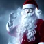 Placeholder: All Black Santa, ghost, wearing high tech mask, white smoke, dark, rage, high definition, ultra 8 k, volumetric lighting, blue fire, fog red rain