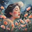 Placeholder: Listen, the evening breeze is blowing past the flowers. They are whispering a language of their own, in gouache painting art style