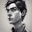 Placeholder: Ensure that the character is facing towards the right side of the canvas. Create a visually striking 2D portrait inspired by comic book and animation styles. incorporating surreal elements.