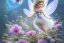 Placeholder: one very little beautiful fairy above one big crystal subtle flower in a galactic ambiance, transparent petals, delicate colors, in the foreground, full of details, smooth, bright sunshine，soft light atmosphere, light effect，vaporwave colorful, concept art, smooth, extremely sharp detail, finely tuned detail, ultra high definition, 8 k, unreal engine 5, ultra sharp focus