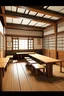 Placeholder: salon de clases tipo japones con madera