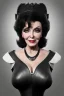 Placeholder: Joan Collins as evil queen in black leather, leather, busty, cleavage, angry, stern look. character design by cory loftis, fenghua zhong, ryohei hase, ismail inceoglu and ruan jia. unreal engine 5, artistic lighting, highly detailed, photorealistic, fantasy