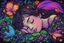 Placeholder: black light art neon colors cute sleeping fairy