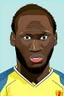 Placeholder: Romelu Lukaku Belgian football player ,cartoon 2d