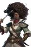 Placeholder: black female pirate fighter sorcerer with afro hair dnd