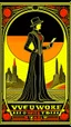 Placeholder: tarot card The WestWorld film noir art deco theme of a Mars