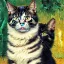 Placeholder: Portrait of a cat by Van Gogh