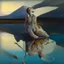 Placeholder: dusk abstract landscape with lake,boat and human body, universe-like Soap Bubble,complex surgical instruments mixed with human body-like musical instruments,minimalism,Painting By Adrian Ghenie, Rene Magritte, Salvador Dali, Lucian Freud