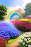 Placeholder: rainbow, colors, very beautiful, ,flowers garden,