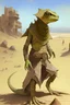 Placeholder: Wide Shot of a sand lizardfolk earth kineticist in Pathfinder RPG