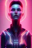 Placeholder: cyberpunk, head, women, portrai, tron