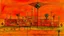 Placeholder: An orange colored secret spy base with cybernetic flies painted by Paul Klee
