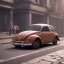 Placeholder: an old volkswagen car ultra realistic,wide body , raly concept, 4k ,on street,8k resolution, high-quality, fine-detail, parked in crowded city winter wide body