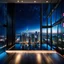 Placeholder: in luxury hall in top floor of skyscrapper in moder city at night sky, ,city scape at backgrownd