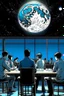 Placeholder: THE MOON HIDDEN SHADOWY FIGURES in the coffee shop meeting big brother STYLE OF HIROKU OGAI