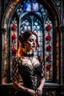 Placeholder: A beautiful woman in front of a watercolor drawing gothic window, black lace, pearls, black roses, on a black background, Trending on Artstation ::{creative commons}:: I:: Color Grading:: Filmic, Nikon D750, Brenizer Method, Perspective, Depth of Field, F/2.8, Lens Flare, Tonal Colors, 8K, Full-HD, ProPhoto RGB, Perfectionism, Rim Lighting, Natural Lighting, Soft Lig, a pretty woman non front of it