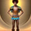 Placeholder: beautiful 12 year old arabic boy with curly hair and light blue eyes dressed in loincloth