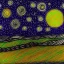 Placeholder: dibujo de una campo de noche con la luna y muchas estrellas con el estilo de Vincent van Gogh