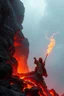 Placeholder: frodo baggins with a vape falling into the lava of mordor