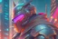 Placeholder: Best quality, masterpiece, ultra high definition, Retro Futuristic,cyberpunk knight Comic style