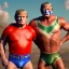 Placeholder: Realistic image of Donald trump wrestler, Mexican wrestling style, Mexican wrestling mask eyes, red and blue breeches, glow us flag dress, suspenders, retro style, 80s, vibrant color, highly detailed, sky background, concept art, unreal engine 5, god rays, ray tracing, RTX, lumen lighting, ultra detail, volumetric lighting, 3d, finely drawn, high definition, high resolution.