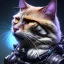 Placeholder: A beautiful portrait of ginger old cyberpunk cat by sandra chevrier and, greg rutkowski and wlop, purple blue color scheme, high key lighting, volumetric light, digital art, highly detailed, fine detail, intricate, ornate, complex, octane render, unreal engine, photorealistic