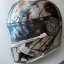 Placeholder: photorealistic luke skywalker helmet with weathered painting , illustration on coarse canvas by <agnes cecile> and <Yoji Shinkawa>, ornate and intricate details , soft smooth lighting, concept art,