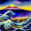 Placeholder: The great wave of kanagawa painted with clouds of colours, storm,mount fuji, by Van Gogh, 8k