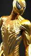 Placeholder: spiderman made from gold , gold material, gold color, ultra realistic, 4k, ultra detail, full body